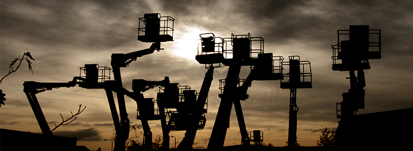 Machines at sunset